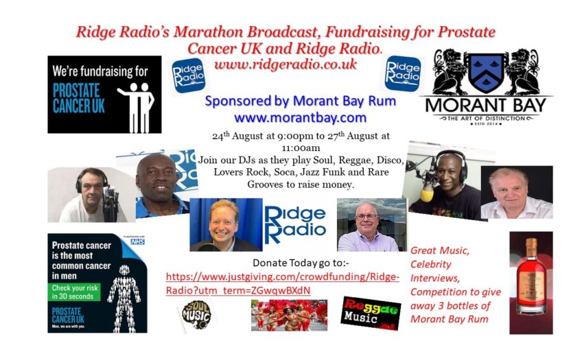 Bank Holiday Fundraising for Prostate Cancer UK & Ridge Radio
